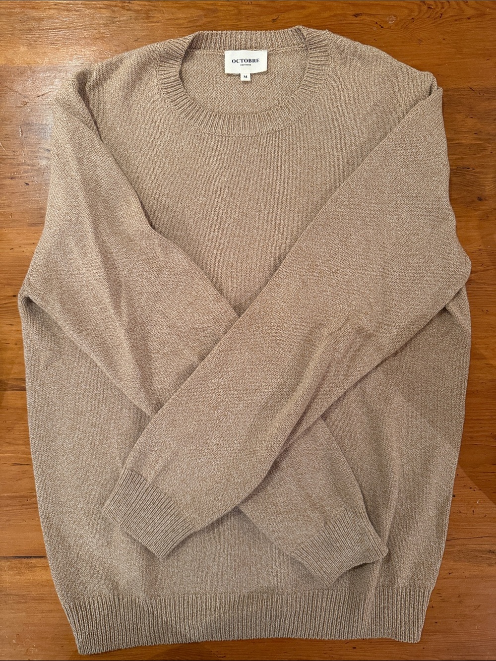 Octobre Homme Crewneck Sweater in Taupe Blend